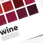 Wine tasting guide poster with shades of red, rosé, and white wines