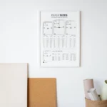 Modern minimalist wall chart showing ISO A0 to A10, B0 to B10, C0 to C10, plus ANSI US paper formats.
