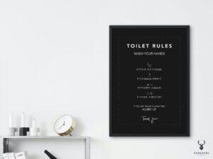 Toilet Rules Bathroom Decor - Dark Edition - Image 4