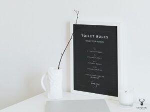 Toilet Rules Bathroom Decor - Dark Edition - Image 2
