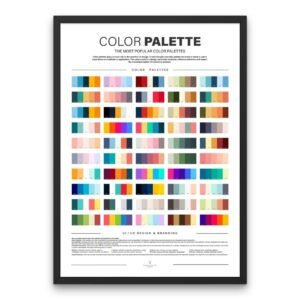 Color Palette digital poster featuring a curated selection of professional color schemes for designers, branding experts, and creative studios worldwide.