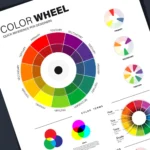 Educational art color wheel chart for classroom learning and painting reference