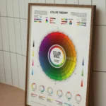 Color harmony chart poster showing complementary, triad, and analogous schemes