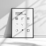 Wall art design principles chart showcasing visual hierarchy for graphic design and UI/UX learning.