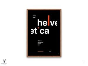 Helvetica Graphic Design Poster with modern layout for interior decoration and creative inspiration