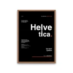 Helvetica Letter Poster with large typography composition on dark background.