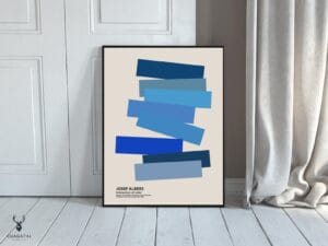 Josef Albers Museum Art Wall Decor - Blue Asymmetric