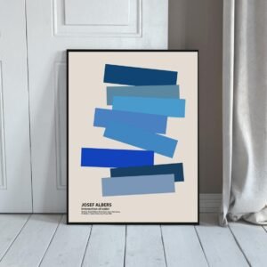 Josef Albers Museum Art Wall Decor - Blue Asymmetric