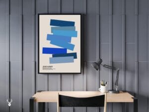 Josef Albers Museum Art Wall Decor - Blue Asymmetric - Image 2