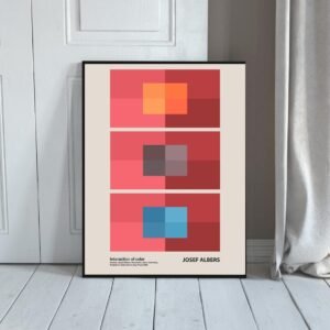 Josef Albers Museum Art Wall Decor - Red Geometric