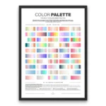 Pastel Colors Palette digital art poster for professional designers and creative studios, featuring elegant pastel tones and a curated color guide.