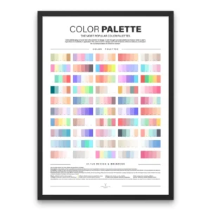 Pastel Colors Palette digital art poster for professional designers and creative studios, featuring elegant pastel tones and a curated color guide.