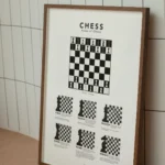 Colorful chess rules poster designed for kids and young learners.