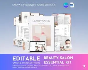 Editable Beauty Salon Essential Kit