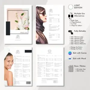 Editable Beauty Salon Price List Canva Template - Image 2