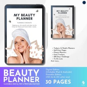 Self Care Planner for Daily Beauty - Dark