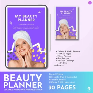 Self Care Planner for Daily Beauty - Purple