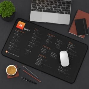 Swift Programming Desk Mat for Programmers, Swift Programming Reference, Office Decor, Gaming Setup, Gift for Coders, Apple Swift Developer - Image 4