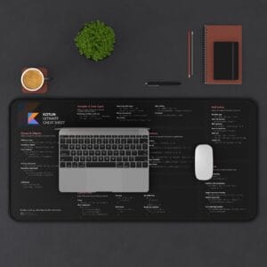 Kotlin Cheat Sheet Desk Mat, Programmer Gift Coding Accessories, Office Decor, Study Mat, Desk Organization, Kotlin Language Desk Pad Kotlin - Image 6