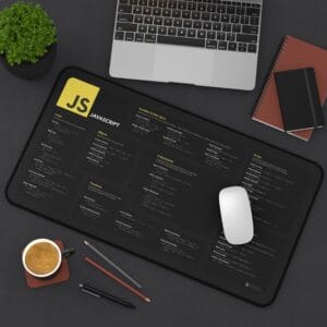 Javascript Cheat Sheet Desk Mat, Programming Desk Pad, Computer Science Study Tool, Developer Gift, Office Tech Accessories - Image 4
