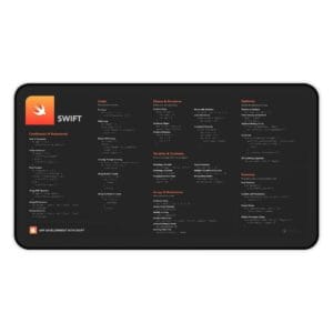 Swift Programming Desk Mat for Programmers, Swift Programming Reference, Office Decor, Gaming Setup, Gift for Coders, Apple Swift Developer