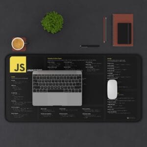Javascript Cheat Sheet Desk Mat, Programming Desk Pad, Computer Science Study Tool, Developer Gift, Office Tech Accessories - Image 7