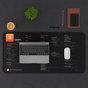 Swift Programming Desk Mat for Programmers, Swift Programming Reference, Office Decor, Gaming Setup, Gift for Coders, Apple Swift Developer - Image 7