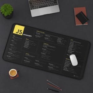 Javascript Cheat Sheet Desk Mat, Programming Desk Pad, Computer Science Study Tool, Developer Gift, Office Tech Accessories - Image 8