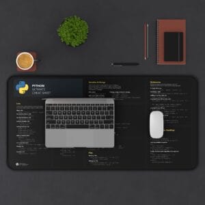 Ultimate Python Cheat Sheet Desk Mat for Programmers, Stylish Office Decor, Gift for Tech Enthusiasts, Study Aid, Workstation Accessory - Image 7