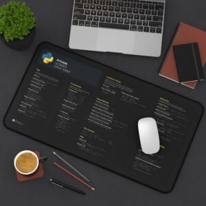 Ultimate Python Cheat Sheet Desk Mat for Programmers, Stylish Office Decor, Gift for Tech Enthusiasts, Study Aid, Workstation Accessory - Image 4
