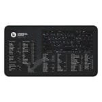 Top view of Unreal Engine shortcut desk mat displaying essential keyboard commands for game development. Ideal for creatives seeking efficiency.