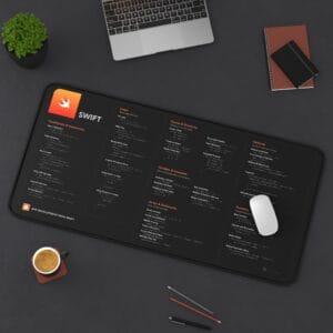Swift Programming Desk Mat for Programmers, Swift Programming Reference, Office Decor, Gaming Setup, Gift for Coders, Apple Swift Developer - Image 8
