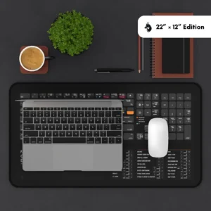 Packaging of the Adobe Graphic Designer Mac shortcut mat, indicating premium quality and design tailored for creative professionals.