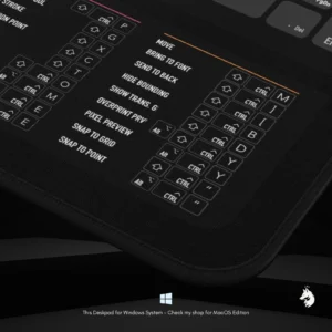 Professional design studio setup with the Adobe Graphic Designer Windows desk mat enhancing workspace efficiency