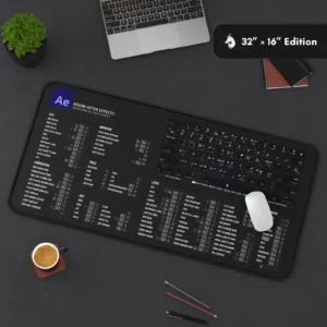 Comparison of After Effects desk mat sizes to fit various workspace requirements in creative studios