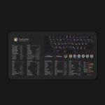 Final Cut Pro desk mat positioned with a keyboard, showcasing its practical design for editors and filmmakers.