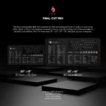 Final Cut Pro desk mat placed in a professional studio setup, enhancing workflow efficiency for video projects.
