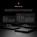 InDesign desk mat positioned with a keyboard, showcasing its practical design for designers and publishers.
