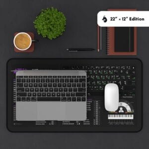 Pro Tools reference mat used during sound design and track editing for instant shortcut access.