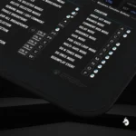 Close-up of Unreal Engine keyboard shortcut mat highlighting key functions for streamlined development workflows.