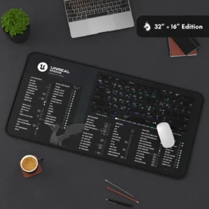 Backside of Unreal Engine desk mat featuring anti-slip material for stability during intensive development sessions