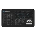 Top view of Studio One Pro shortcut desk mat displaying essential keyboard commands for music production. Ideal for producers seeking efficiency.
