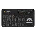 Top view of FL Studio shortcut desk mat displaying essential keyboard commands for music production. Ideal for producers seeking efficiency