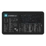 Top view of Autodesk Maya shortcut desk mat displaying essential keyboard commands for 3D animation. Ideal for animators and 3D artists.