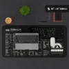 Neoprene texture and thickness detail of the desk mat, offering comfort and stability during prolonged use.