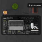 Neoprene texture and thickness detail of the desk mat, offering comfort and stability during prolonged use.