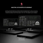 Close-up of shortcut layout on the Ableton keyboard mat. Designed for faster workflows during editing and track creation.