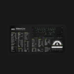 Overview of the Ableton Live shortcut desk mat showing key commands mapped for quick access. Ideal for music producers and beatmakers.