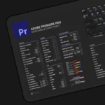 Premiere Pro desk mat placed in a professional studio setup, enhancing workflow efficiency for editing projects.