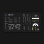 Audio mixing desk mat placed in a professional studio setup, enhancing workflow efficiency for mixing projects
